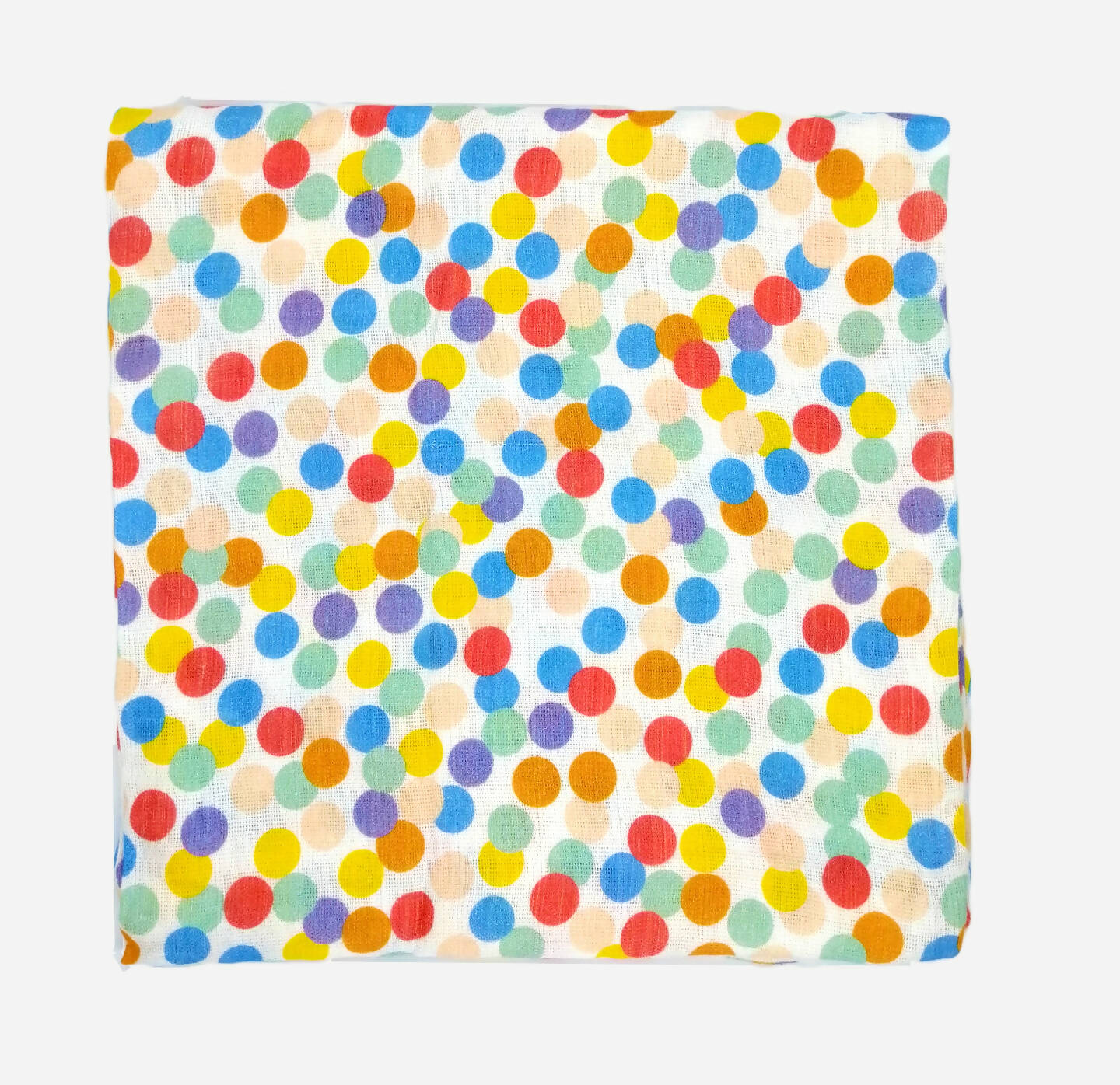Kindermum Organic Cotton Muslin Swaddle Blanket 110 Cm X 110 Cm - Set Of 2 - Colorful Polka And Bear