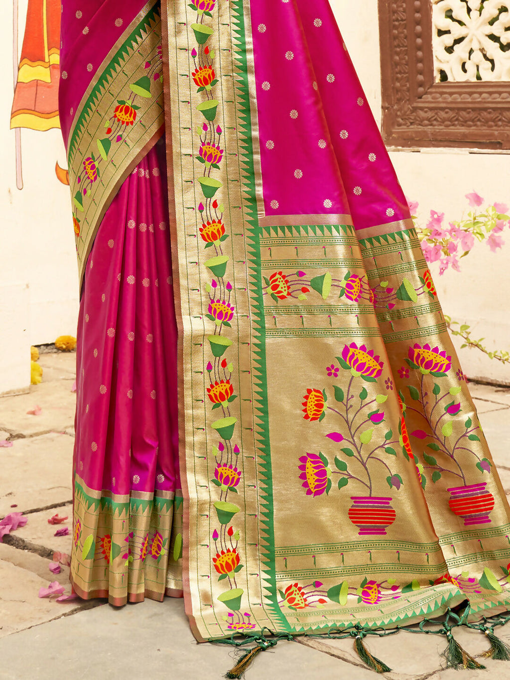 Shree Shyam Fashion Silk Blend Magenta Saree
