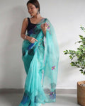 Vamsee Dillagi Sky Organza Saree