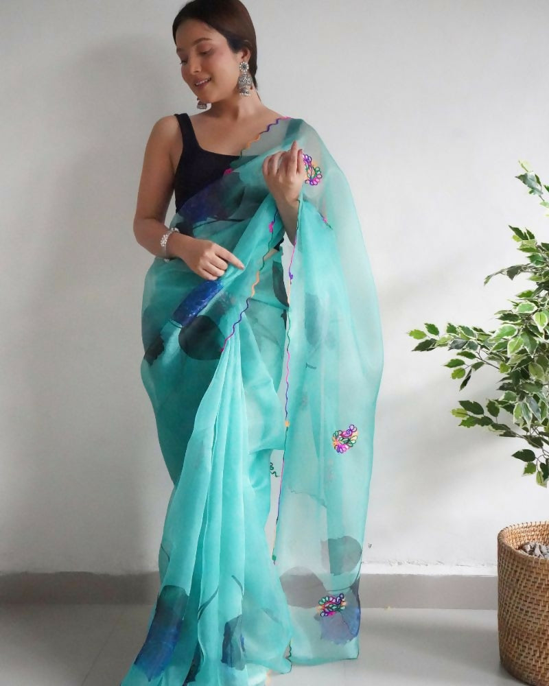 Vamsee Dillagi Sky Organza Saree