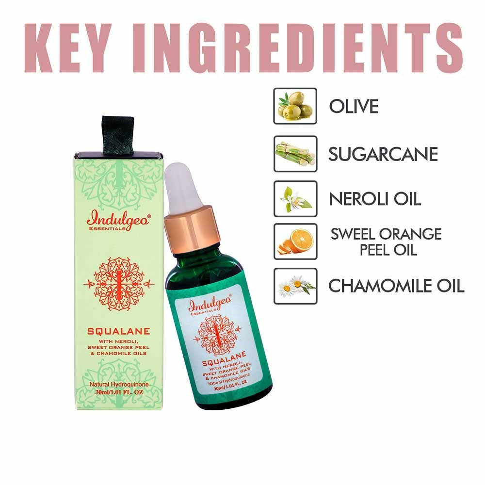 Indulgeo Essentials Squalane With Neroli Sweet Orange Peel And Chamomile Oils