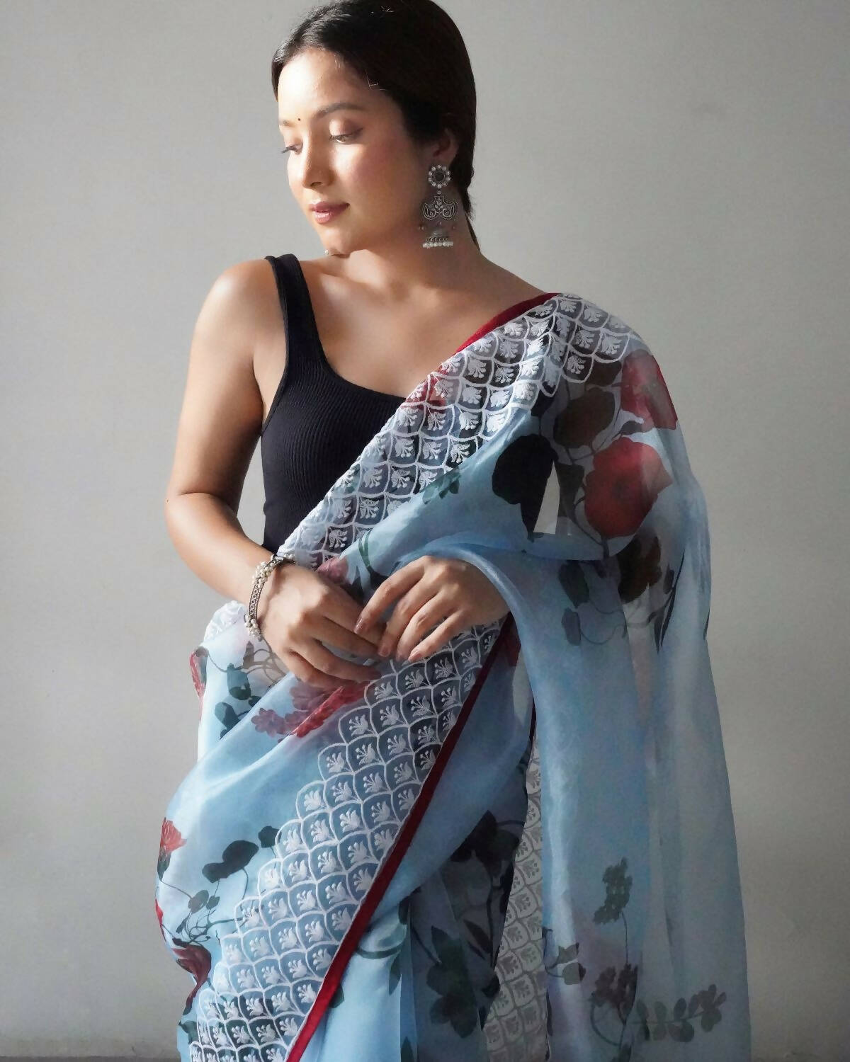 Vamsee Sky Organza Saree