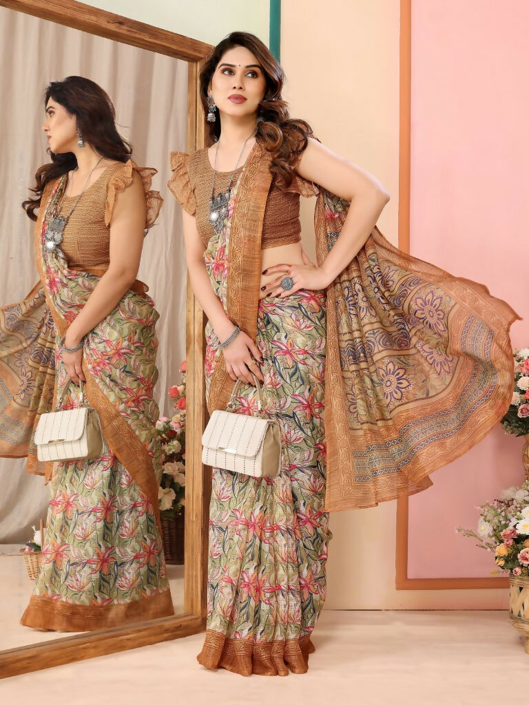 Partywear Designer Coffee Kota Doriya Fancy Saree - Dyuti