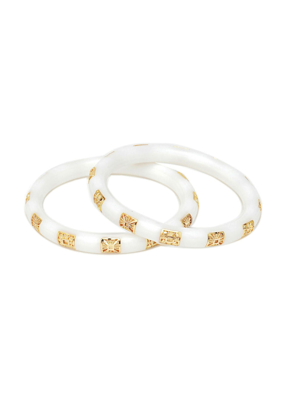 Golden Bangles (White) - Ruby Raang