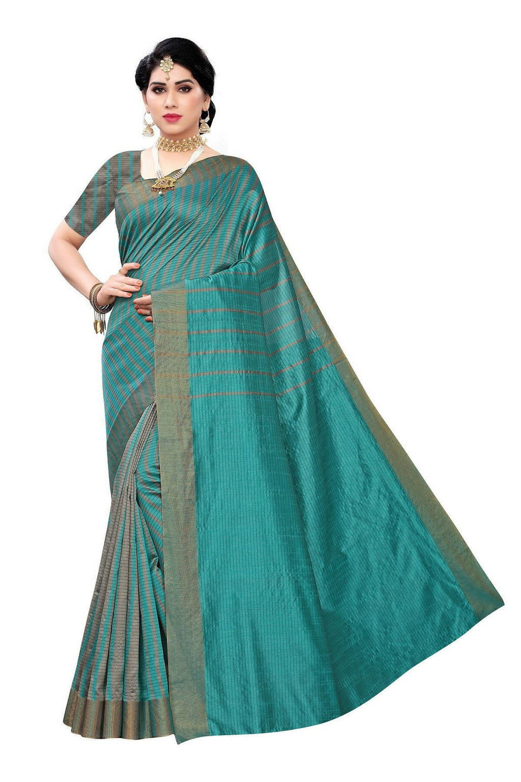 Vamika Cotton Silk Weaving Paithani Rama Saree (Paithani Rama)