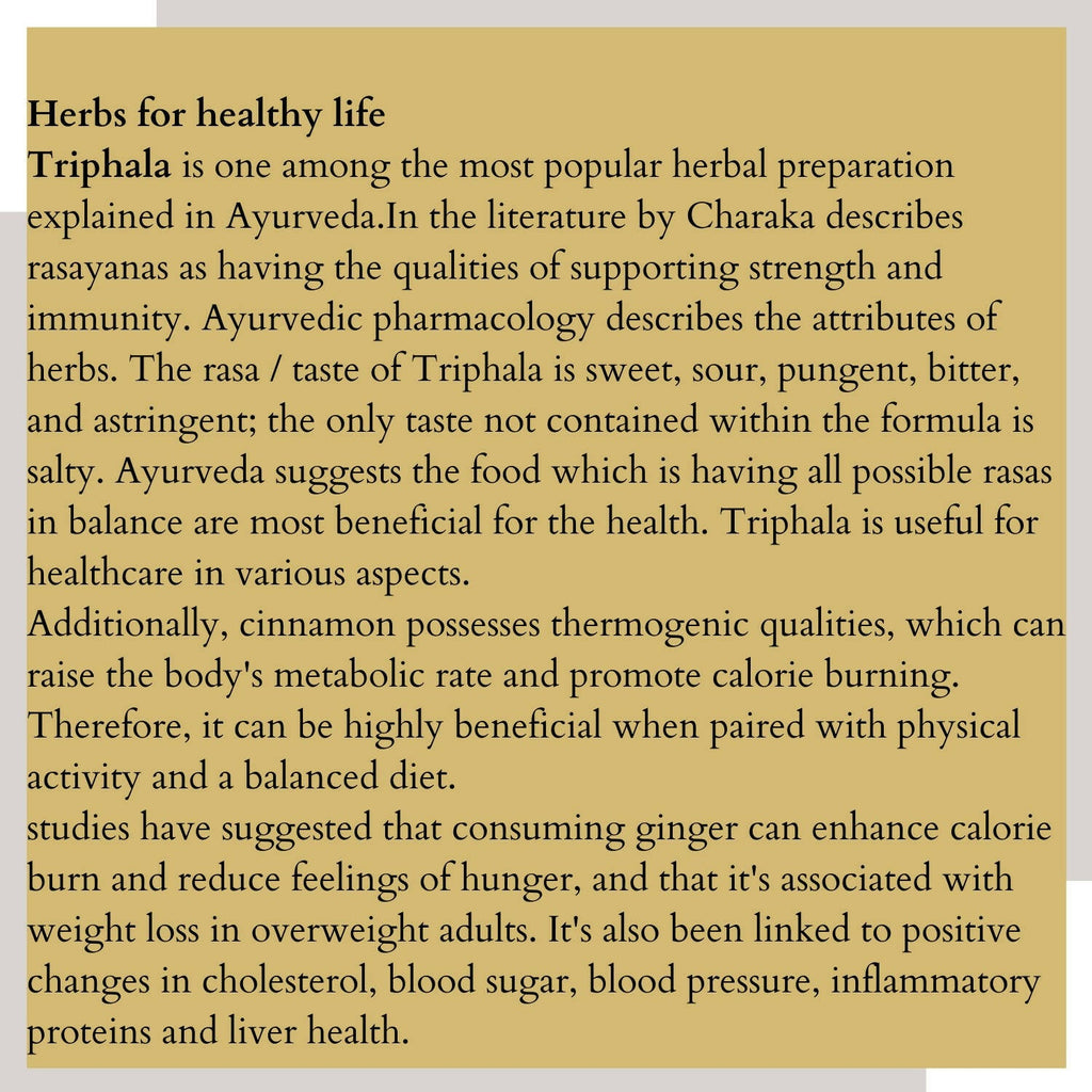 Satvi Wellness Thriphala Drink - Triphala with Cinnamon and Dry Ginger | Herbal Tea