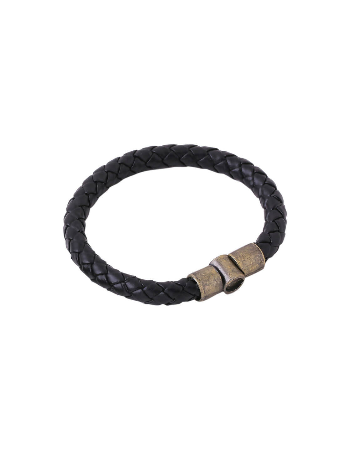 NVR Men's Black Leather Bracelet