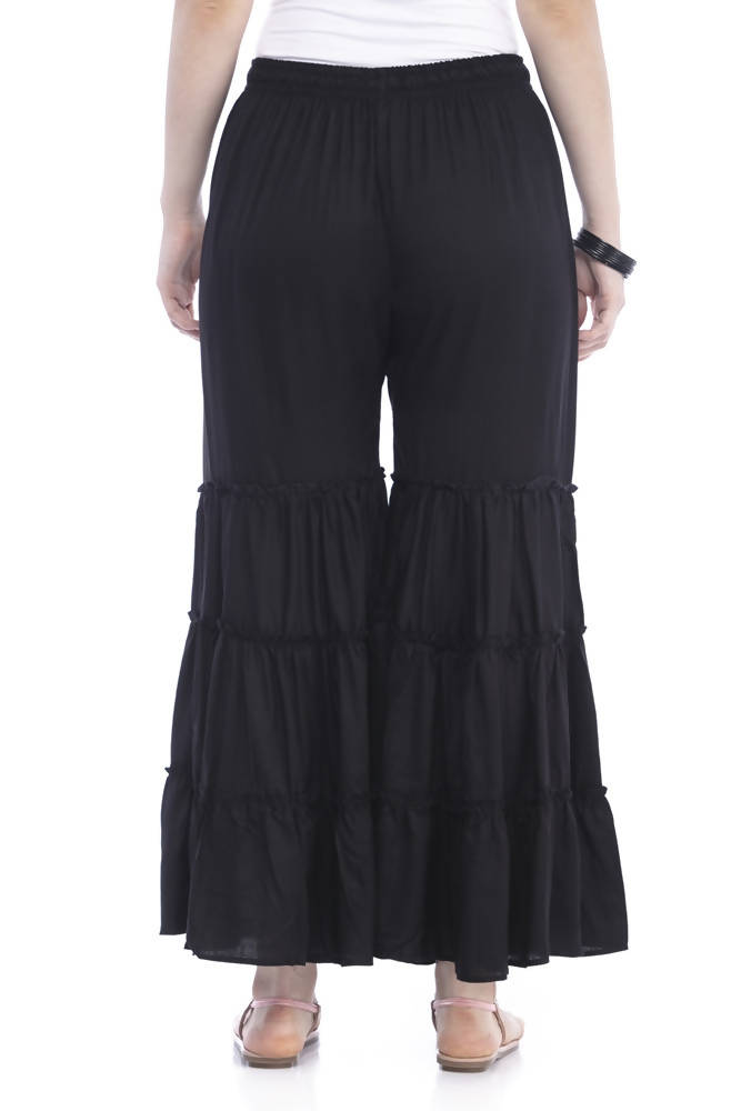 Mominos Fashion Trendy Cotton Black Palazzo