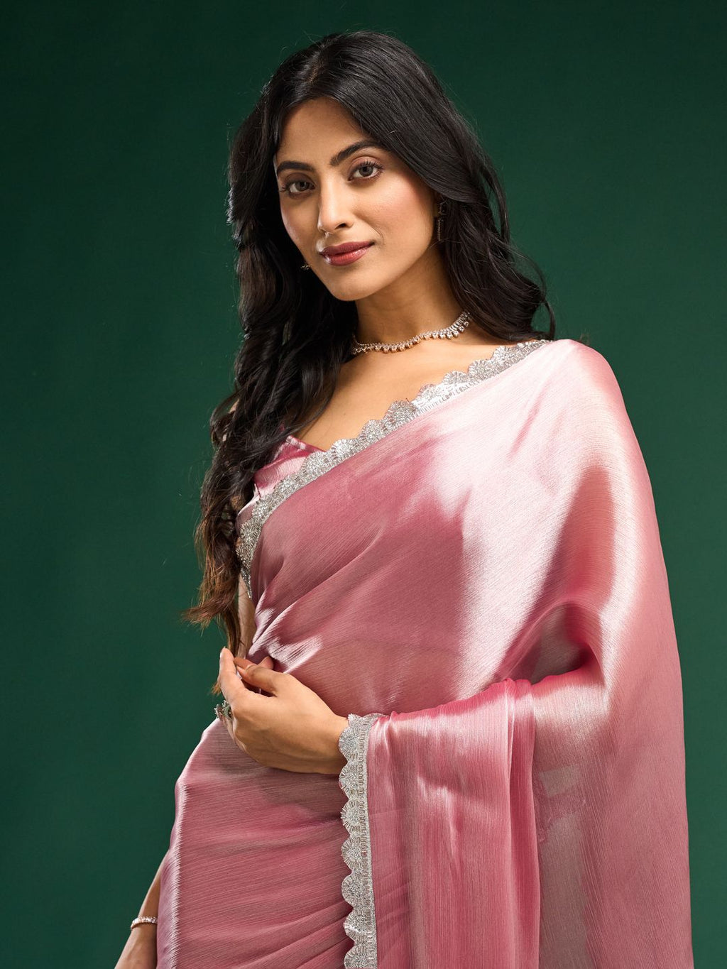 kasee Solid Embellished Saree