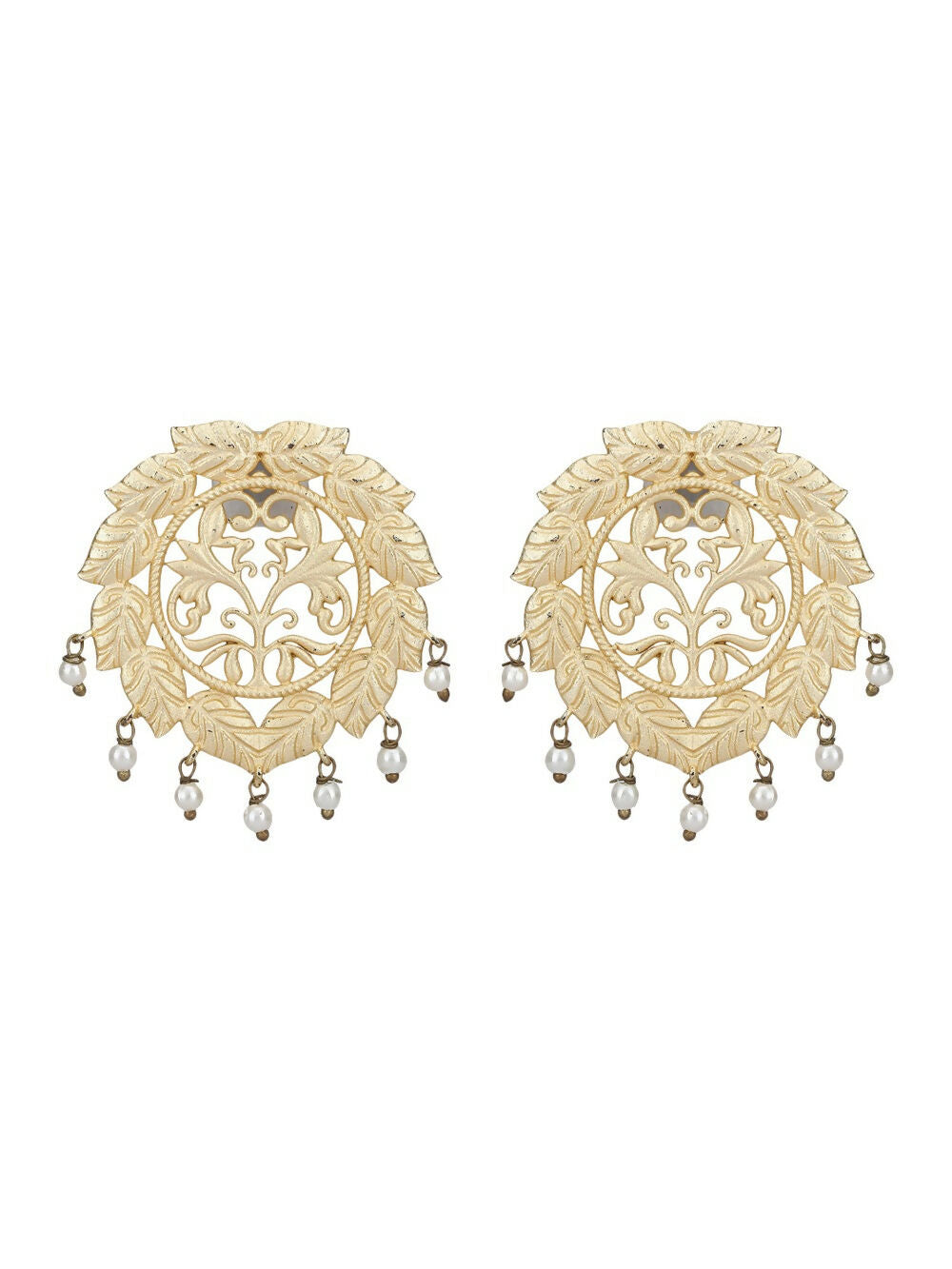 Joban Fashion Women Handcrafted Matte Gold Earrings