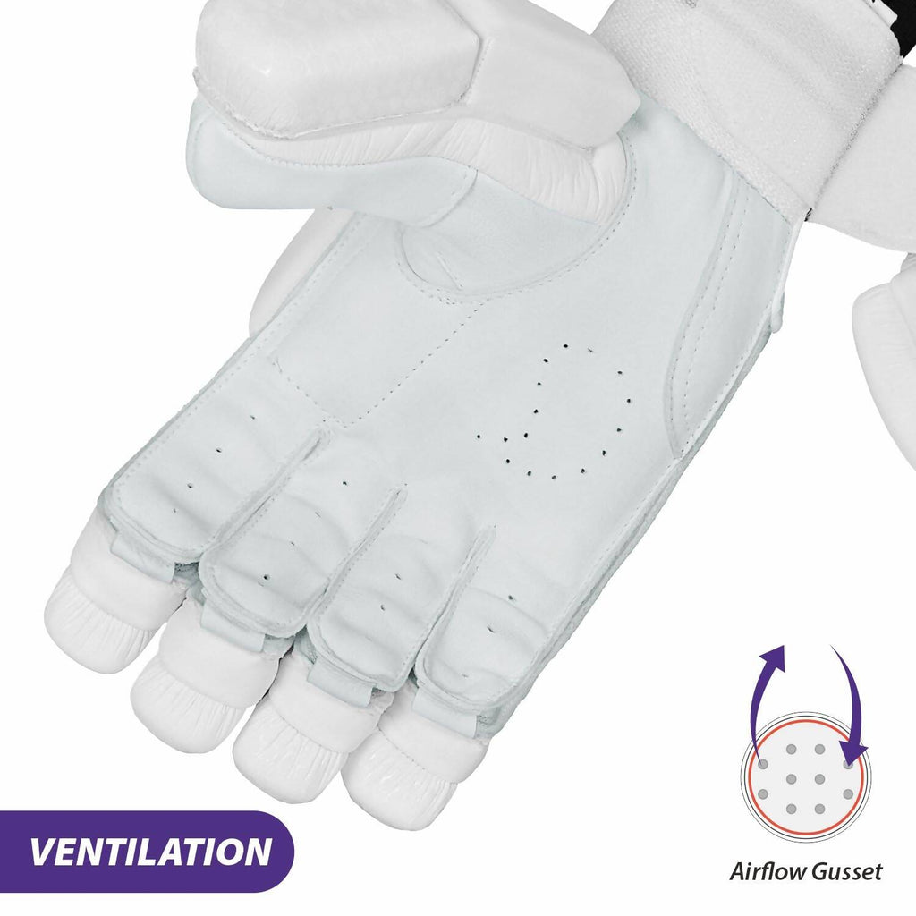 DSC Krunch 7.0 Men's Leather Right Hand Cricket Batting Gloves - Size Small (White Orange)