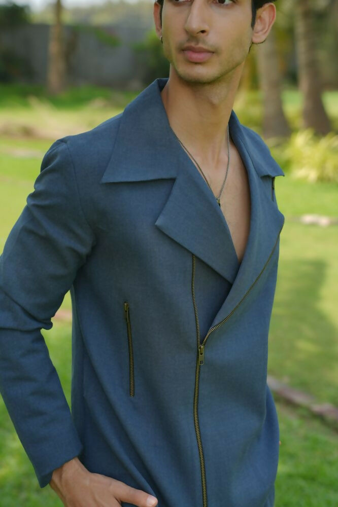Nebula Verge Denim Blue Shacket by Hilo Design