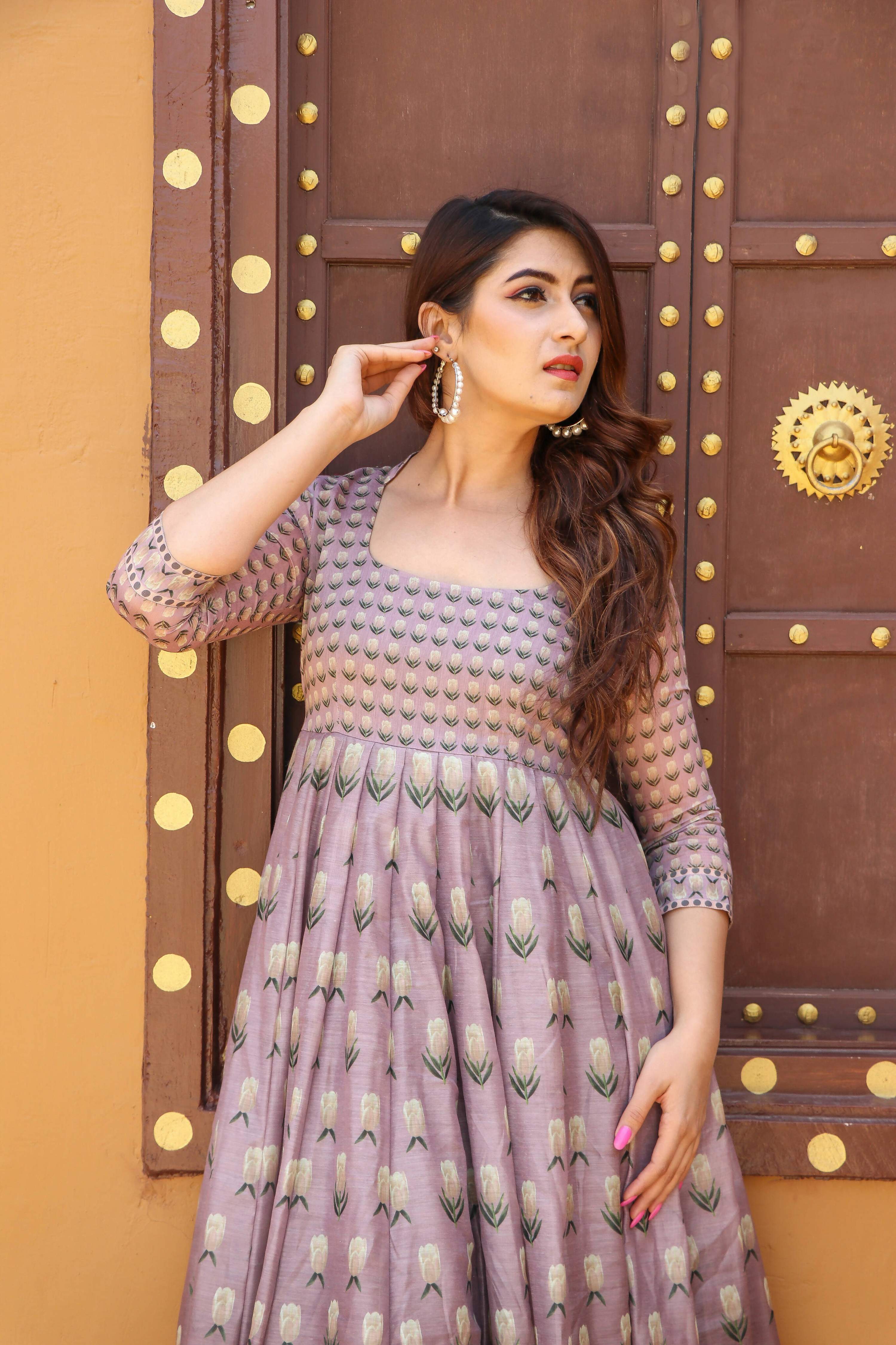 Partywear Designer Pastelpink Chanderi Suit - Anbazaar