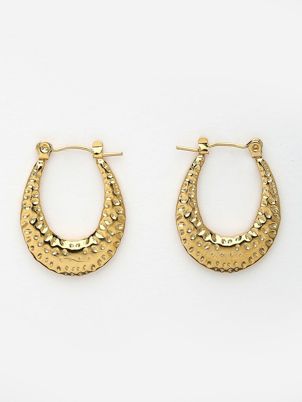 NVR Women's Gold-Polished Contemporary Hoop Earrings