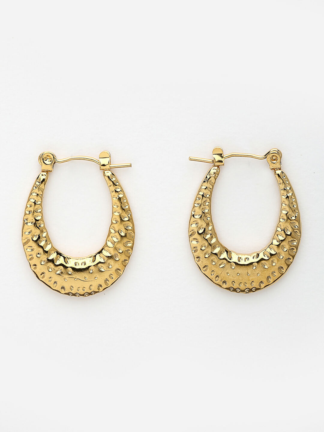 NVR Women's Gold-Polished Contemporary Hoop Earrings