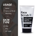 Ustraa Activated Charcoal Face Scrub For Men