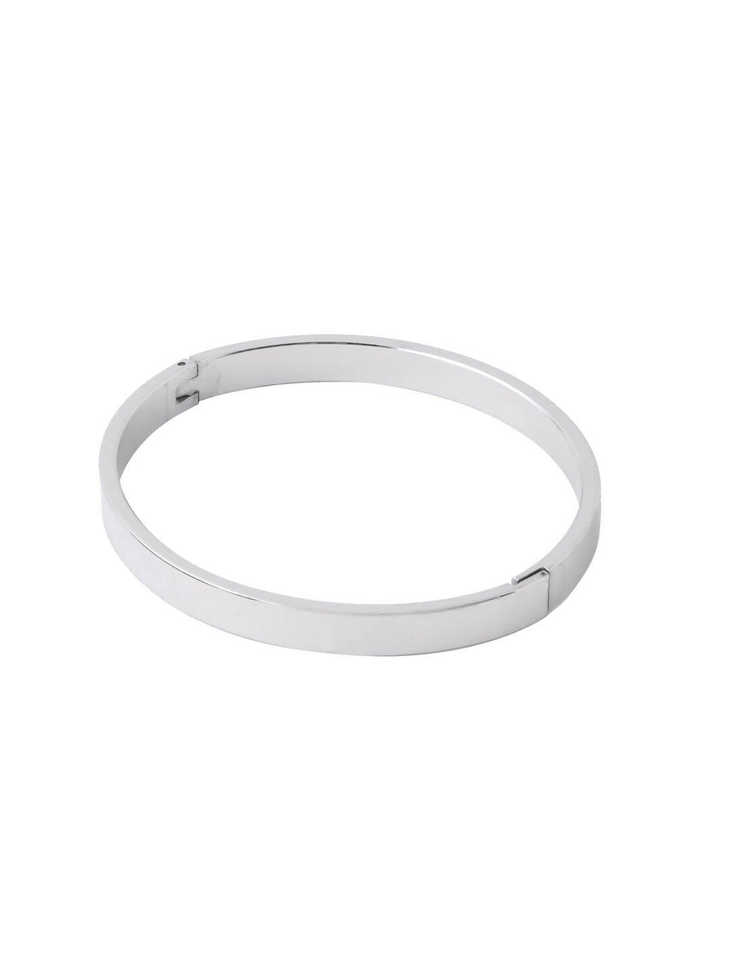 NVR Men's Silver Metal Interlock Kada Bracelet