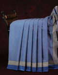 Blue Colored Block Print Cotton Saree By Gayathri Reddy Designer Studio