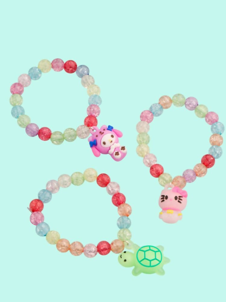 NVR Men & Women Set of 3 Artificial Beads Stylish Bracelet