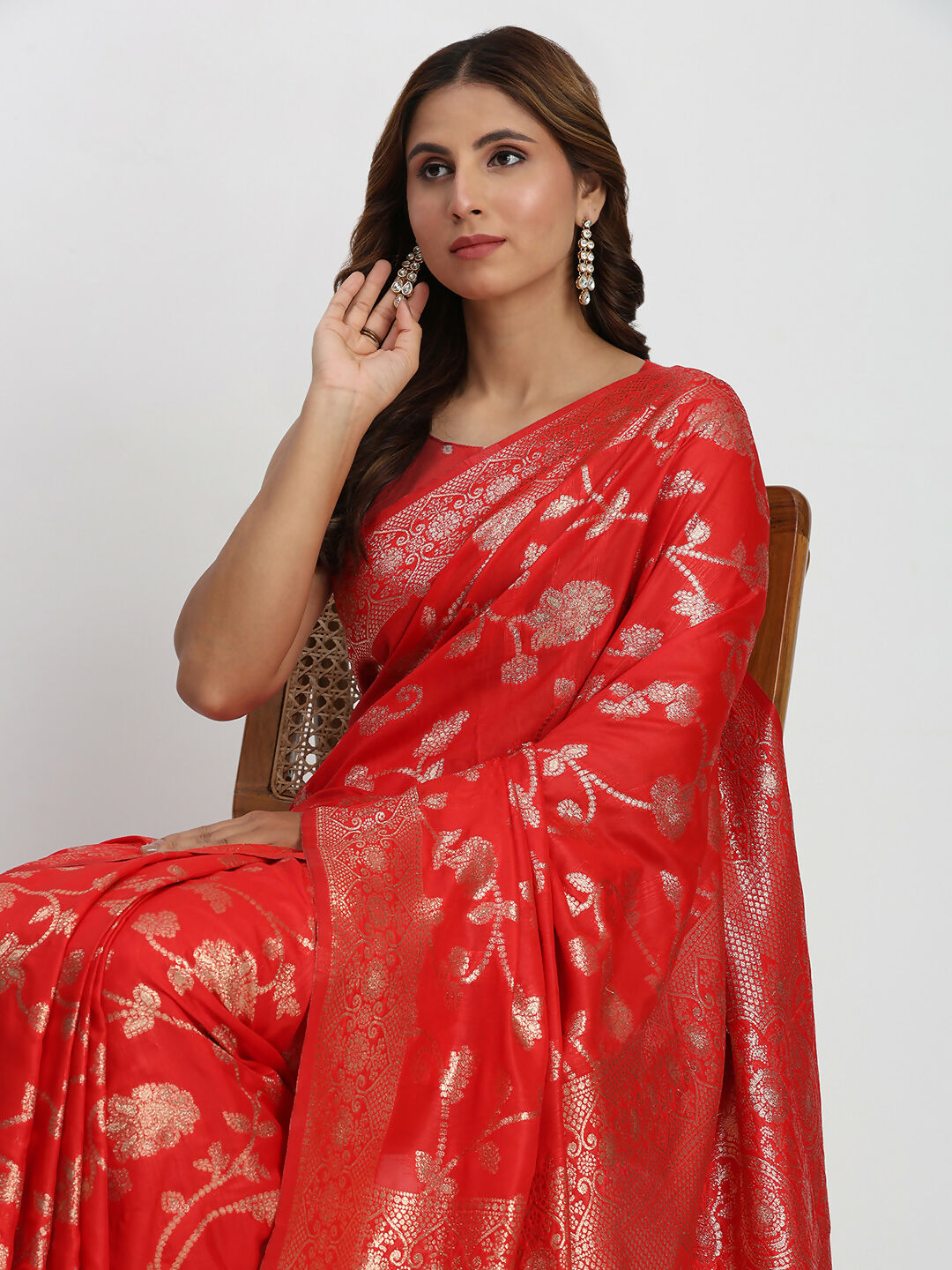 Shree Shyam Fashion Banarasi Silk Red Saree
