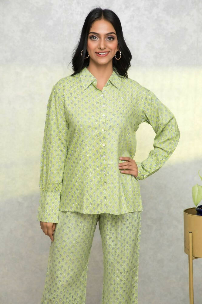 Myshka Women Green Printed Co-Ords