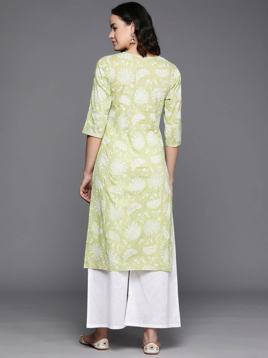 Ahalyaa Women's Traditional Wea Kurta Set - Pista Green