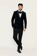 Joban Fashion Black Colored Imported Polyester Fabric Coat,Shirt And Pant