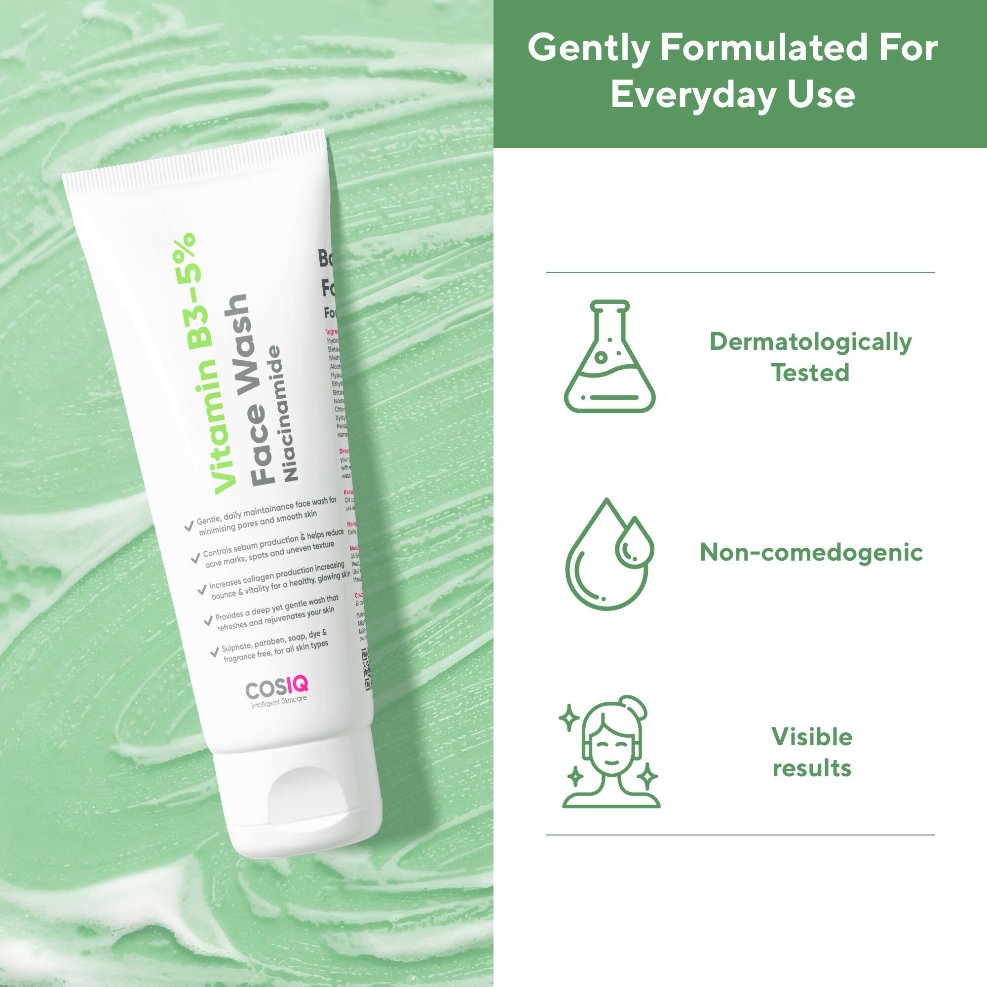 Cos-IQ Vitamin B3-5% Niacinamide Face Wash for Smooth and Even Skin