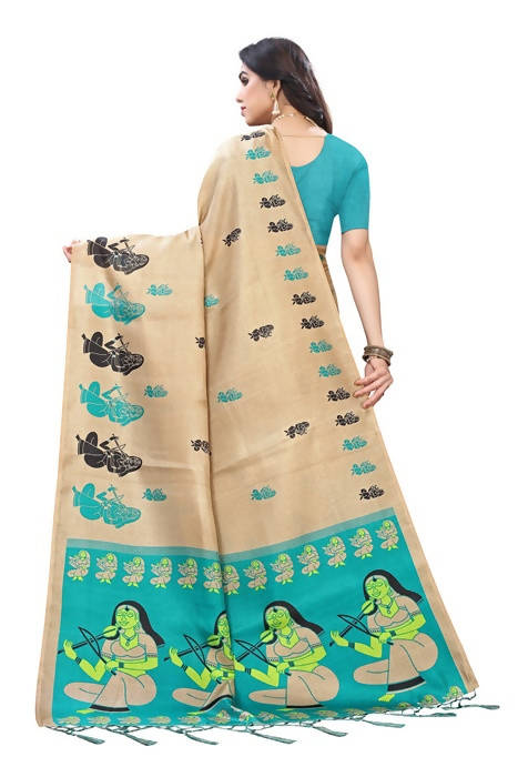 Vamika Brown Kalamkari Print With Jhalar Khadi Silk Saree (SHABRI RAMA )