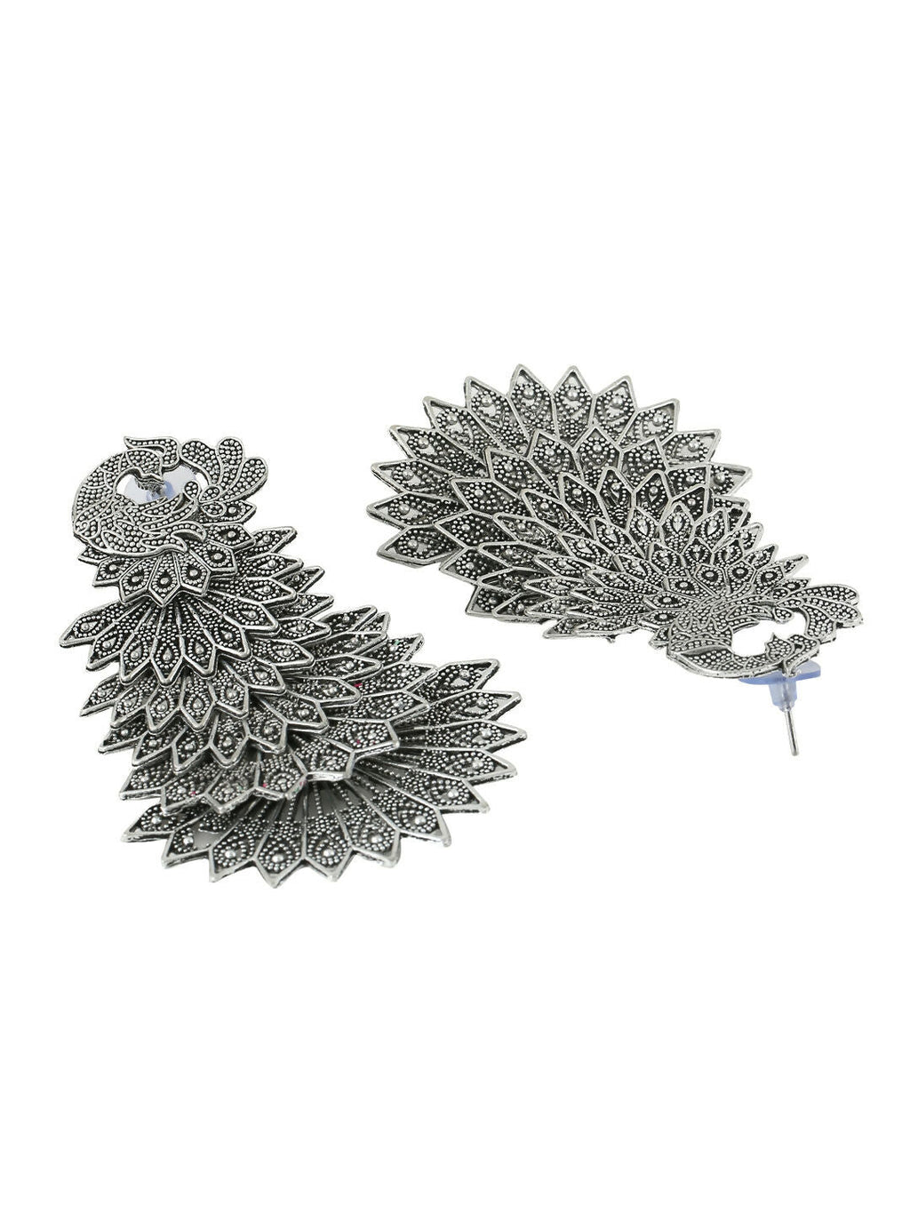 NVR Women Silver Toned Contemporary Drop Earrings