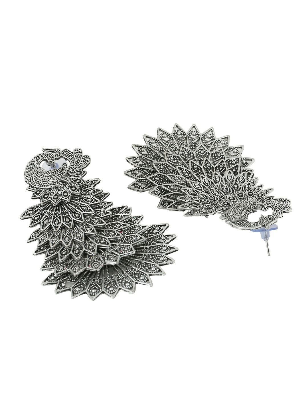 NVR Women Silver Toned Contemporary Drop Earrings