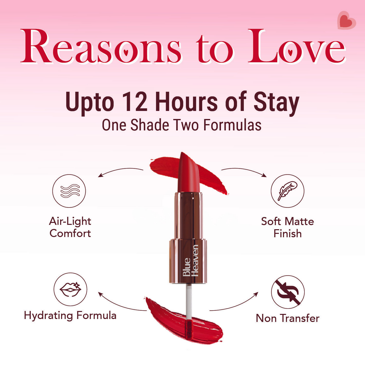 Blue Heaven Love Duo 2 In 1 Dual Sided Lipstick - 11