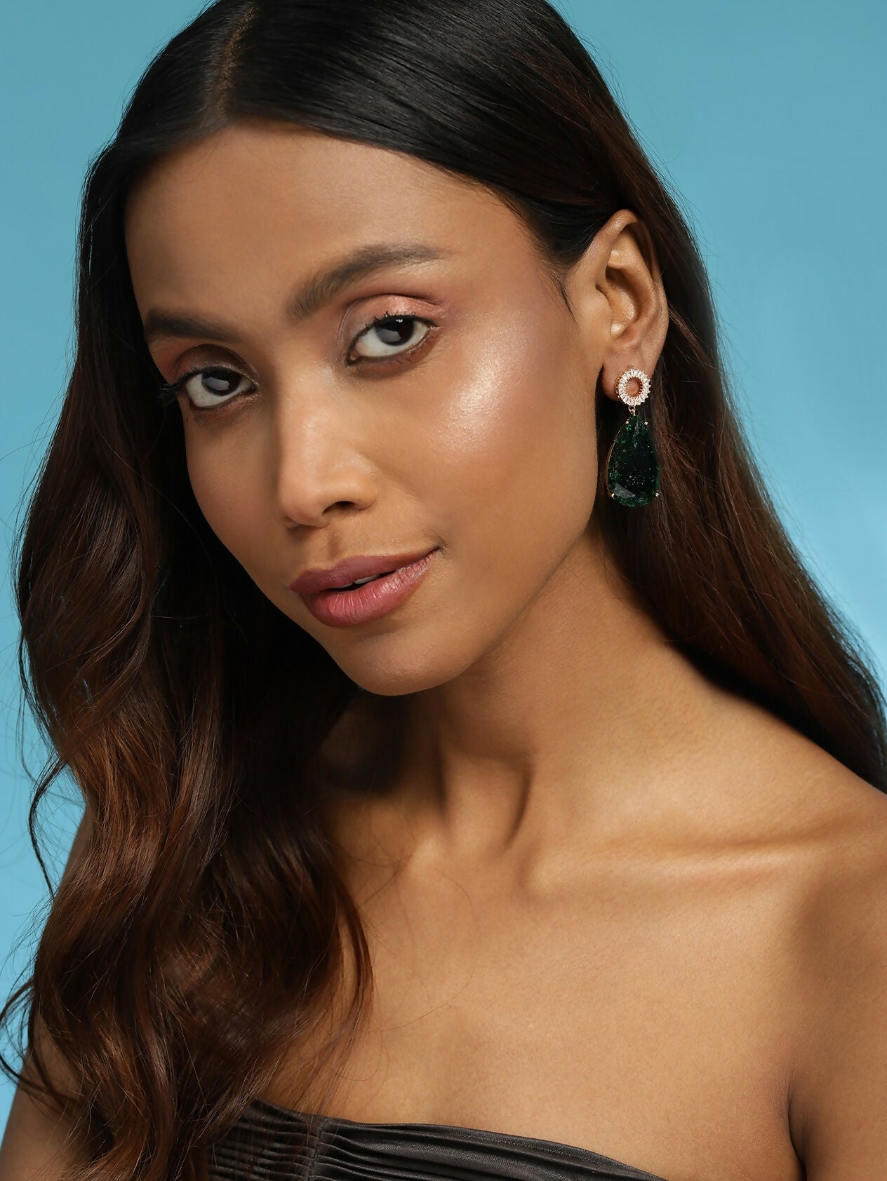 Green Druzy Quartz Earrings- Ruby Raang