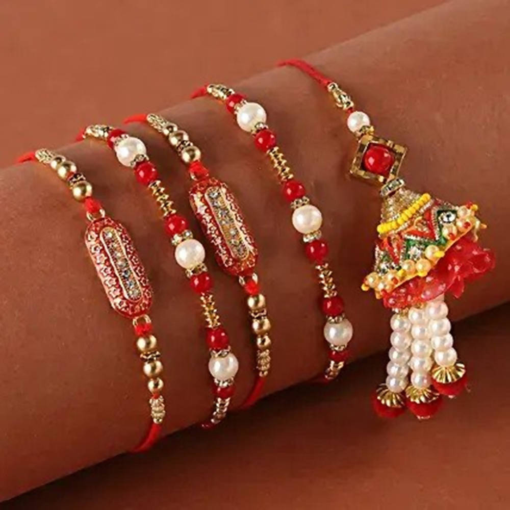 Capsule & Pearl Rakhis With Lumba