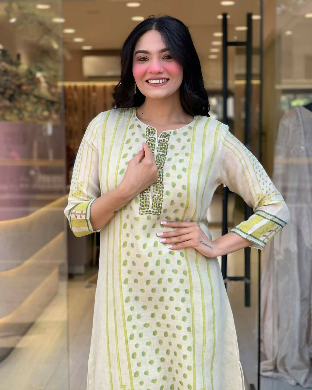 The52 Multi Women's Gorgeous Linen Silk Fabric Embroidered Work Straight Kurta Pant and Dupatta Set