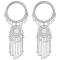 MS Fashion India Stylish And Trendy White Pearls Hanging Chains Bangles