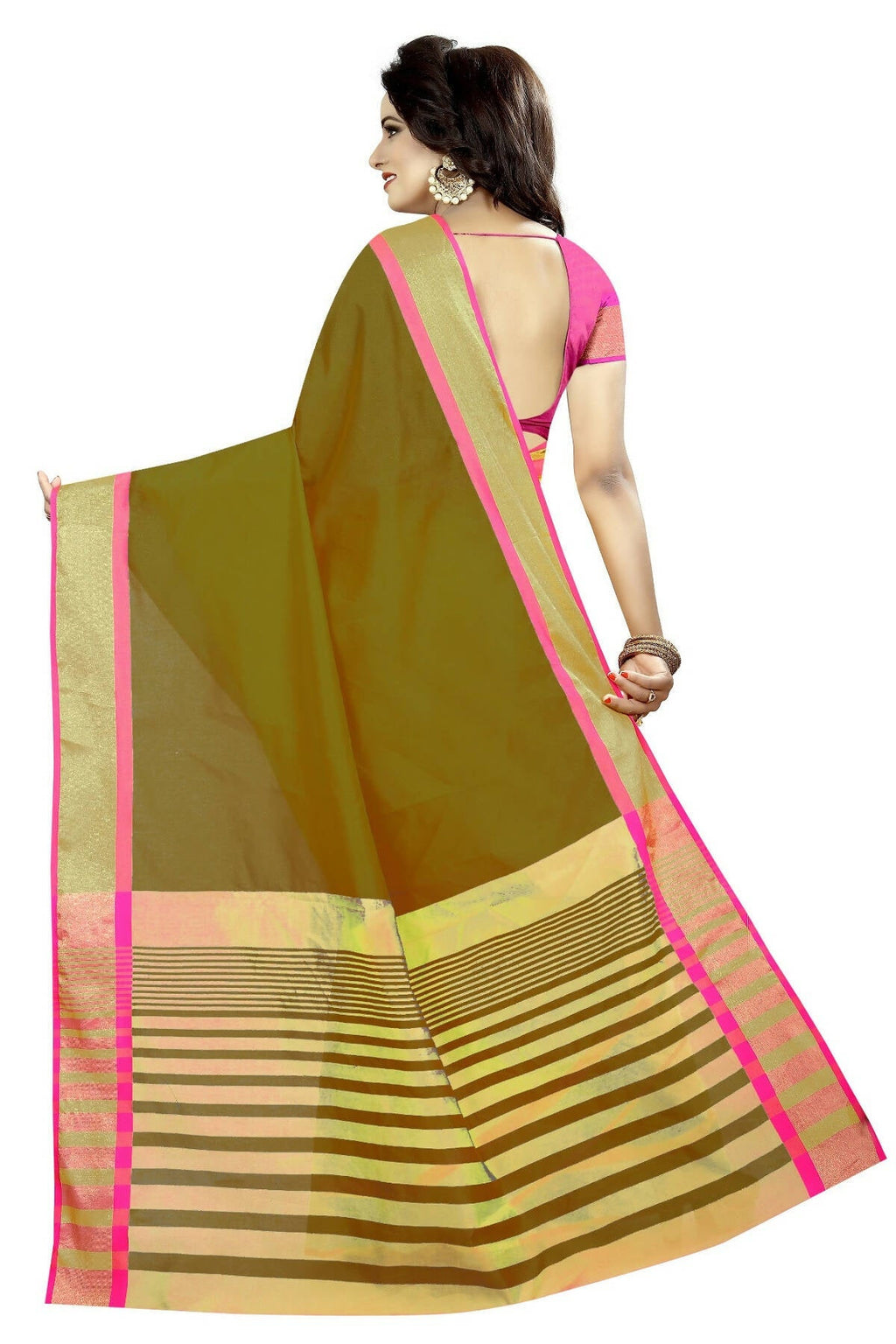 Vamika Weaving Green Cotton Silk Saree (MASTANI WEAVING GREEN)