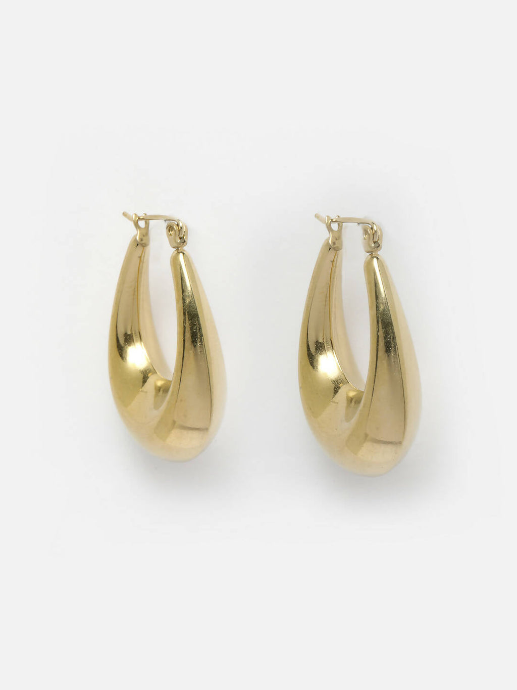 NVR Women Gold Circular Hoop Earrings