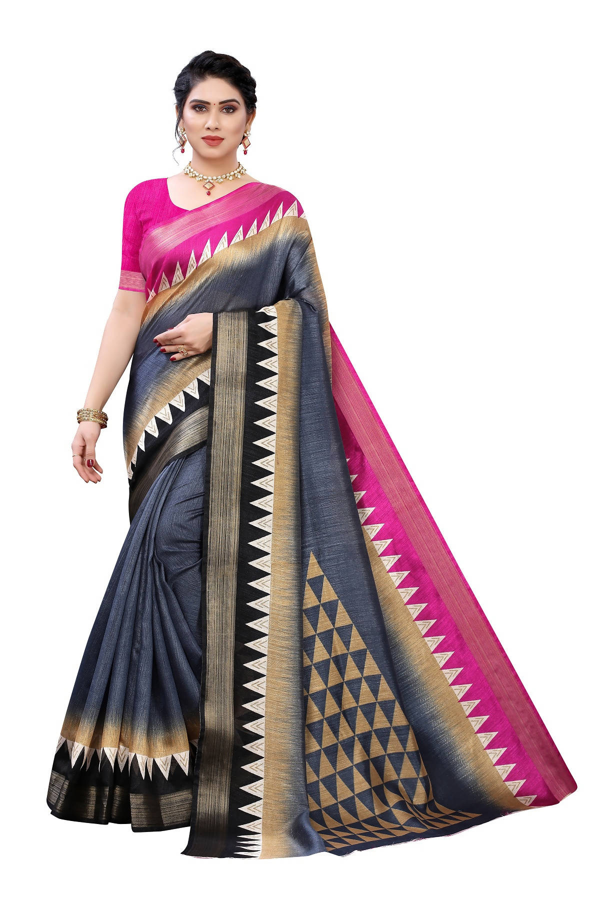 Vamika Grey Linen Jari Border Saree (GUNJAN GREY)