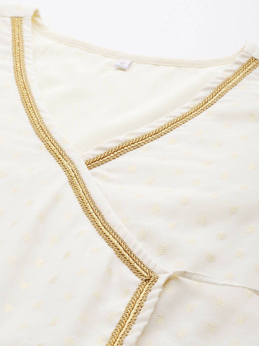Ahalyaa Women's Traditional wear Ethnic Dress - Off White