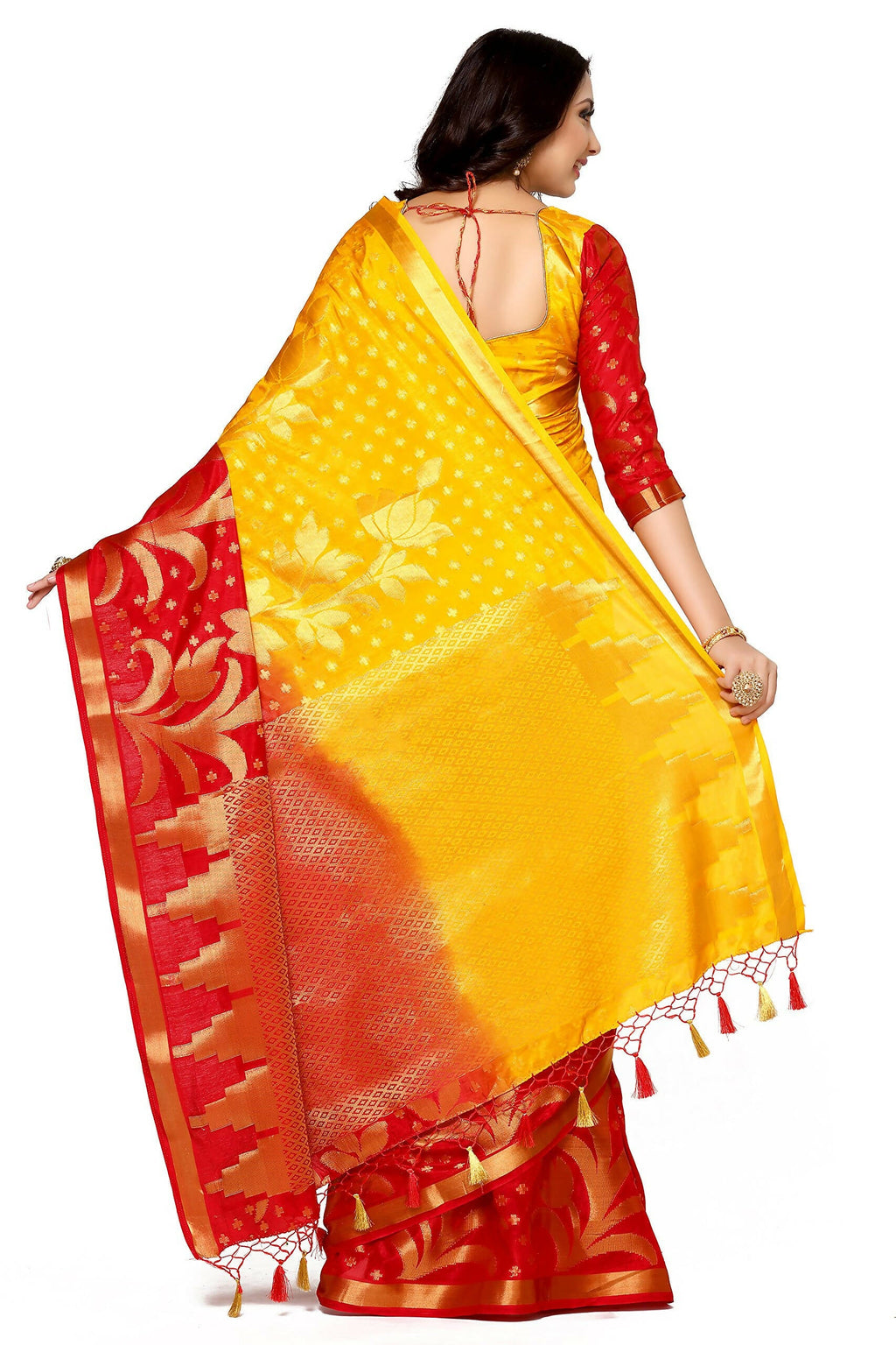 Mimosa Women's Multi Color Art Silk Kanjivaram Saree