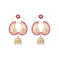 Nuyug 22K Gold Plated Pink Paisley Bloom Earrings