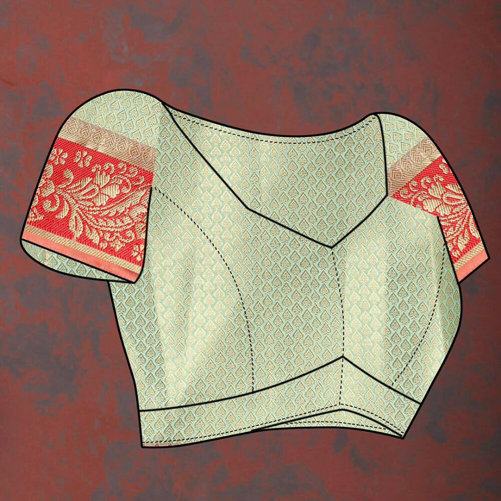 Lorenvalley Fashion Skyblue Cotton Woven Design with Zari Weaving Design Saree