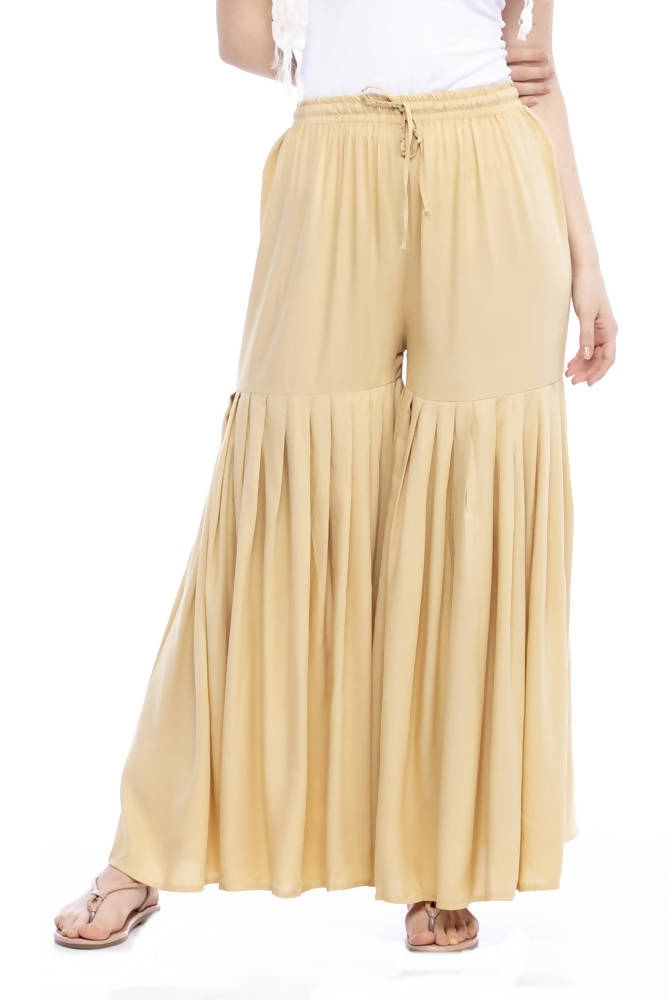 Mominos Fashion Reyon Cotton Golden Palazzo For Girls