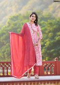 Designer Stylish Light Pink Rubi Silk Stitched Suit With Dupatta - Kiyara