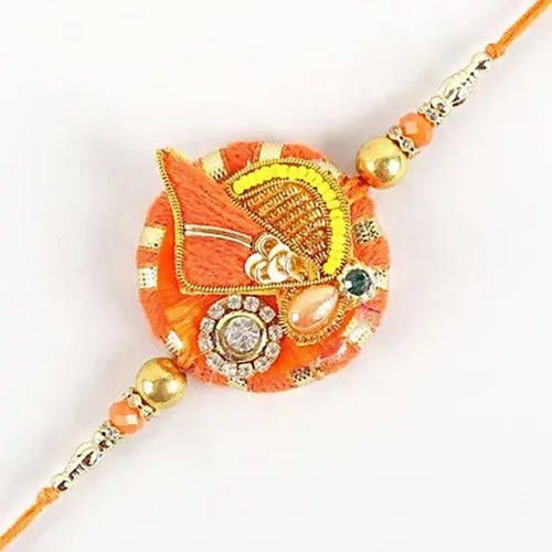 Festive Zardosi Rakhi & Kaju Katli Box