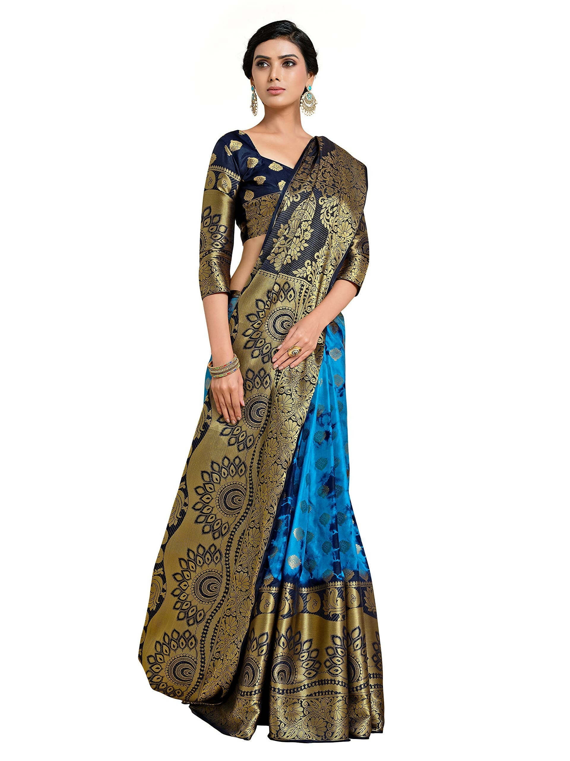 Mimosa Women's Banarasi Art Silk Multicolor Saree