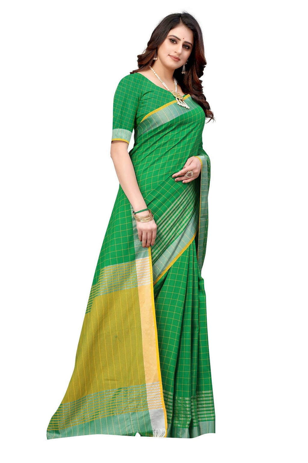 Vamika Green Cotton Silk Saree