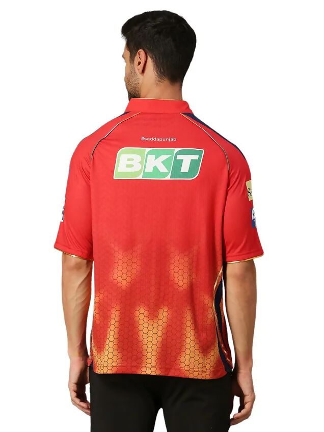 Punjab Kings Men Red Printed Half Sleeves Jersey IPL, T20