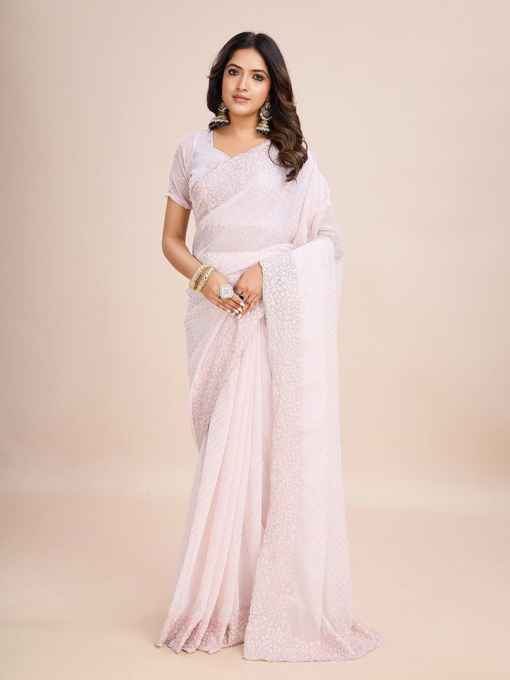kasee Embellished Poly Georgette Ready to Wear Saree